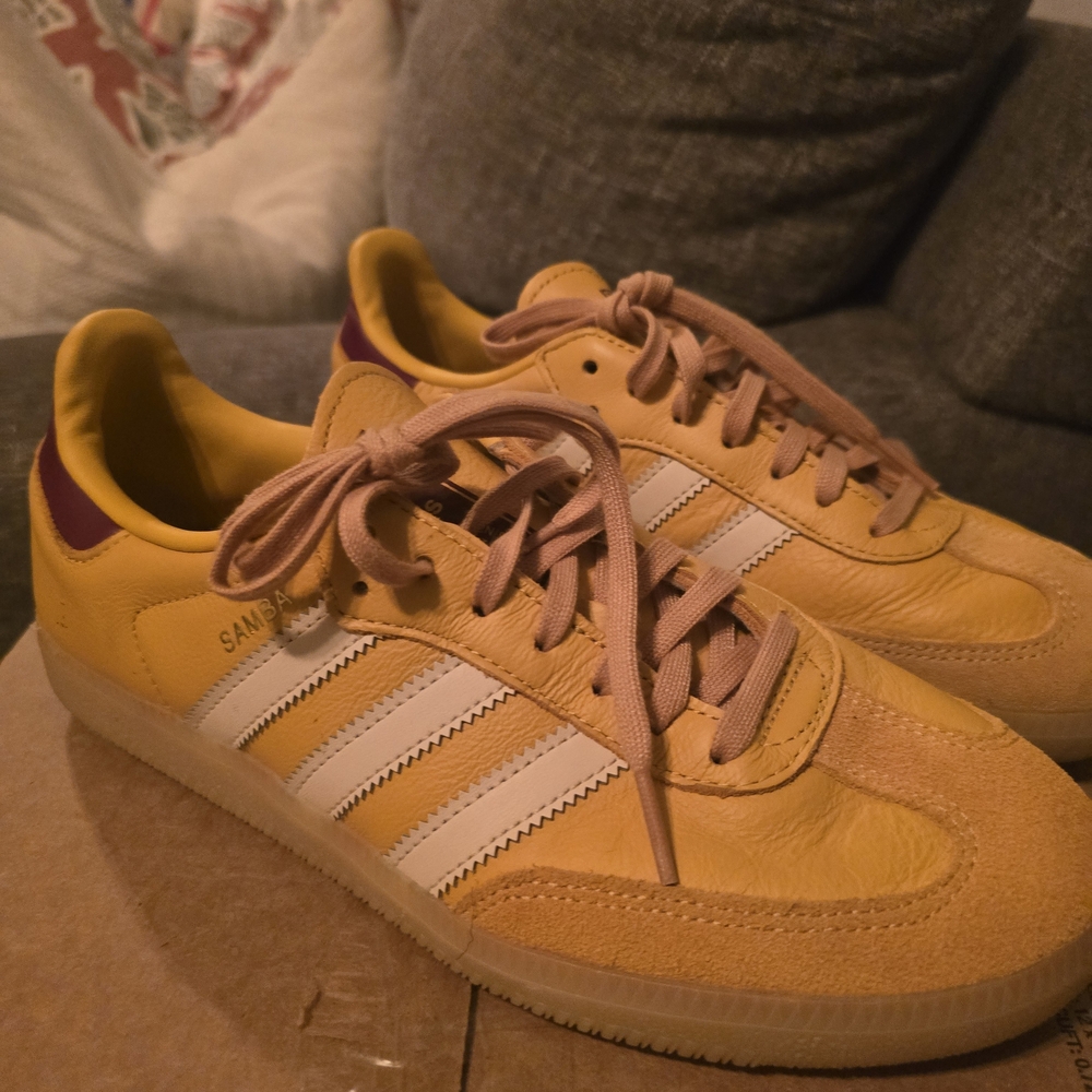 Adidas Yellow and Maroon Sneakers (ketchup & mustard)